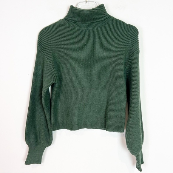 MIAMI FRANCESCAS GREEN RIBBED LONG SLEEVE TURTLENECK PULLOVER SWEATER SZ
SMALL - Picture 4 of 4